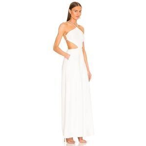 PatBO Halter Neck One-Piece Cut Out Jumpsuit Casual White Revolve Size 0